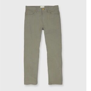 Sid Mashburn Mens 35 x 32 Slim Straight 5-Pocket Pant Sage Canapa Canvas